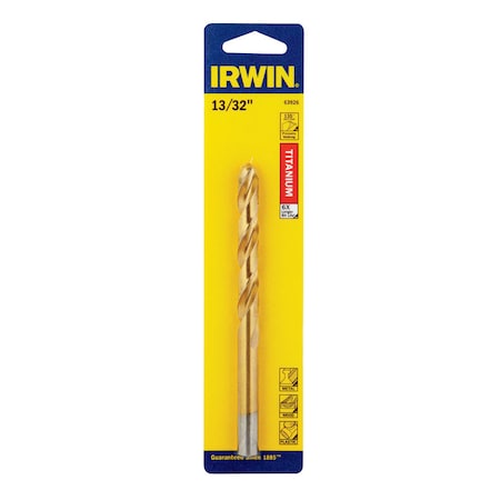 Irwin Irwin 13/32 in. X 5-1/4 in. L High Speed Steel Drill Bit Round Shank 1 pc 1862880